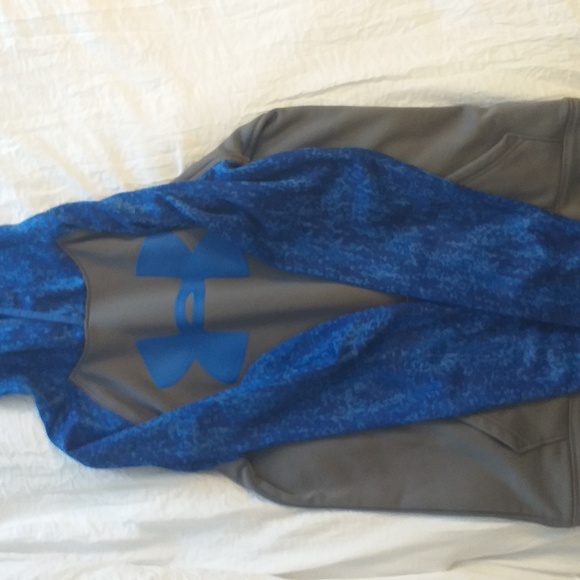 Under Armour | ColdGear Hoodie Grey And Blue - Picture 1 of 3